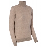 Avvenice - Theria - Woman Loro Piana Cashmere Turtleneck Sweater - Tundra - Knitwear - Luxury Exclusive Collection