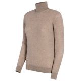 Avvenice - Theria - Woman Loro Piana Cashmere Turtleneck Sweater - Tundra - Knitwear - Luxury Exclusive Collection