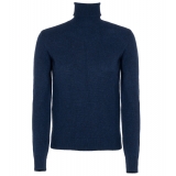 Avvenice - Theria - Woman Loro Piana Cashmere Turtleneck Sweater - Blue - Knitwear - Luxury Exclusive Collection