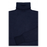 Avvenice - Theria - Woman Loro Piana Cashmere Turtleneck Sweater - Blue - Knitwear - Luxury Exclusive Collection