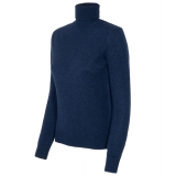 Avvenice - Theria - Woman Loro Piana Cashmere Turtleneck Sweater - Blue - Knitwear - Luxury Exclusive Collection