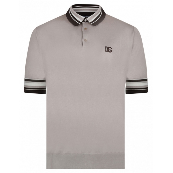 Dolce & Gabbana - Light Grey Polo Shirt - Dolce & Gabbana Exclusive Luxury Collection