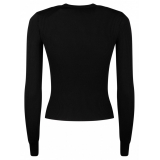 Dolce & Gabbana - Maglione Nero con Dettagli DG - Dolce & Gabbana Exclusive Luxury Collection