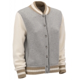 Avvenice - Bomberino - Maglione Tricolore in Cashmere Loro Piana - Grigio Beige Crema - Maglieria - Luxury Exclusive Collection