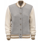 Avvenice - Bomberino - Maglione Tricolore in Cashmere Loro Piana - Grigio Beige Crema - Maglieria - Luxury Exclusive Collection