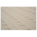 Avvenice - Coperta Treccia in Cashmere Loro Piana - Crema - Home - Luxury Exclusive Collection