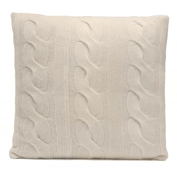 Avvenice - Loro Piana Cashmere Braided Cushion - Cream - Home - Luxury Exclusive Collection