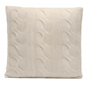 Avvenice - Loro Piana Cashmere Braided Cushion - Cream - Home - Luxury Exclusive Collection