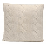 Avvenice - Loro Piana Cashmere Braided Cushion - Cream - Home - Luxury Exclusive Collection