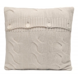 Avvenice - Loro Piana Cashmere Braided Cushion - Cream - Home - Luxury Exclusive Collection