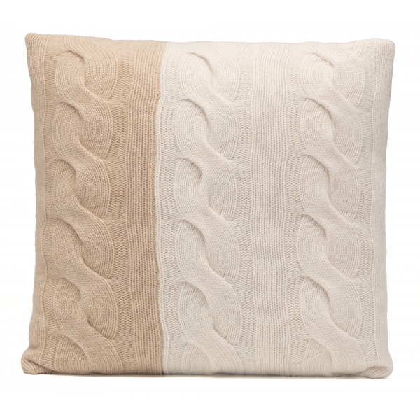 Avvenice - Loro Piana Cashmere Braided Cushion - Cream Beige - Home - Luxury Exclusive Collection