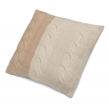 Avvenice - Loro Piana Cashmere Braided Cushion - Cream Beige - Home - Luxury Exclusive Collection