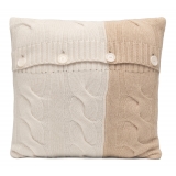 Avvenice - Loro Piana Cashmere Braided Cushion - Cream Beige - Home - Luxury Exclusive Collection