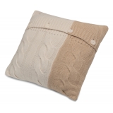 Avvenice - Loro Piana Cashmere Braided Cushion - Cream Beige - Home - Luxury Exclusive Collection