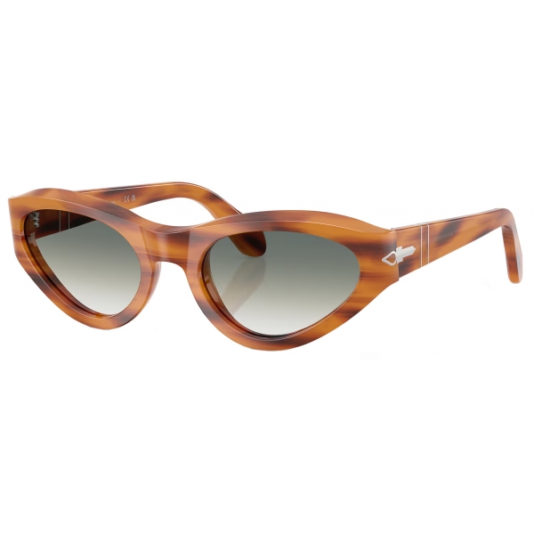 Persol - PO0052S - Striped Brown / Clear Gradient Green - Sunglasses - Persol Eyewear