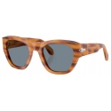 Persol - PO0054S - Striped Brown / Light Blue - Sunglasses - Persol Eyewear