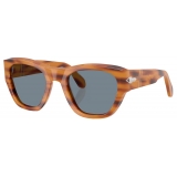 Persol - PO0054S - Striped Brown / Light Blue - Sunglasses - Persol Eyewear