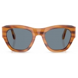 Persol - PO0054S - Striped Brown / Light Blue - Sunglasses - Persol Eyewear