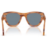 Persol - PO0054S - Striped Brown / Light Blue - Sunglasses - Persol Eyewear