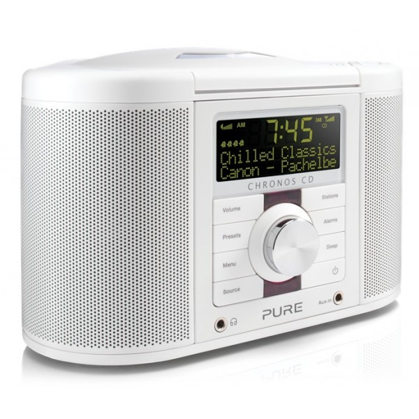 Pure - Chronos CD Series 2 - Bianco - Radio Sveglia Digitale e FM con CD - Radio  Digitale di Alta Qualità - Avvenice