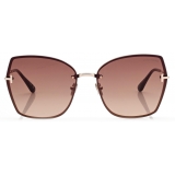 Tom Ford - Occhiali da Sole Nickie - Occhiali da Sole a Farfalla - Oro Rosa - Occhiali da Sole - Tom Ford Eyewear