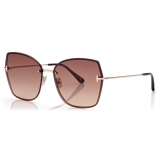 Tom Ford - Occhiali da Sole Nickie - Occhiali da Sole a Farfalla - Oro Rosa - Occhiali da Sole - Tom Ford Eyewear