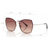 Tom Ford - Occhiali da Sole Nickie - Occhiali da Sole a Farfalla - Oro Rosa - Occhiali da Sole - Tom Ford Eyewear