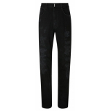 Givenchy - Jeans Strappati in Cotone Nero - Givenchy Exclusive Luxury Collection