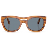 Persol - PO0064S - Striped Brown / Light Blue - Sunglasses - Persol Eyewear