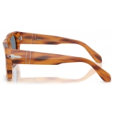 Persol - PO0064S - Striped Brown / Light Blue - Sunglasses - Persol Eyewear