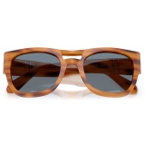 Persol - PO0064S - Striped Brown / Light Blue - Sunglasses - Persol Eyewear