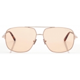 Tom Ford - Occhiali da Sole Tex - Occhiali da Sole Navigatore - Oro Rosa Marrone - Occhiali da Sole - Tom Ford Eyewear