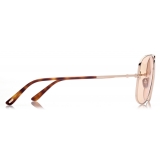 Tom Ford - Occhiali da Sole Tex - Occhiali da Sole Navigatore - Oro Rosa Marrone - Occhiali da Sole - Tom Ford Eyewear