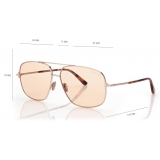 Tom Ford - Occhiali da Sole Tex - Occhiali da Sole Navigatore - Oro Rosa Marrone - Occhiali da Sole - Tom Ford Eyewear