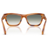 Persol - PO0091S - Striped Brown / Clear Gradient Green - Sunglasses - Persol Eyewear