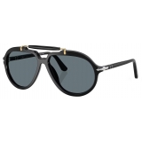 Persol - PO0202S - Senna Series - Black / Dark Blue Polar - Sunglasses - Persol Eyewear