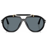 Persol - PO0202S - Senna Series - Black / Dark Blue Polar - Sunglasses - Persol Eyewear