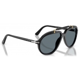 Persol - PO0202S - Senna Series - Black / Dark Blue Polar - Sunglasses - Persol Eyewear