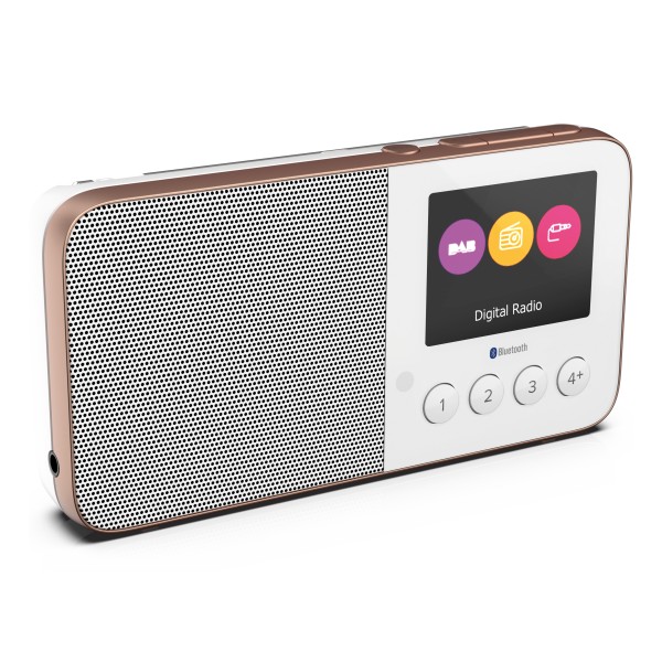 Pure - Move T4 - White - Pocket-Sized Personal DAB+/FM Rechargeable Radio with Bluetooth - High Quality Digital Radio