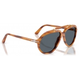 Persol - PO0202S - Senna Series - Striped Brown / Blue - Sunglasses - Persol Eyewear