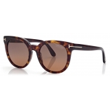 Tom Ford - Ochiali da Sole Moira Polarizzata - Occhiali da Sole Rotondi - Havana Scuro - Occhiali da Sole - Tom Ford Eyewear