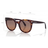 Tom Ford - Ochiali da Sole Moira Polarizzata - Occhiali da Sole Rotondi - Havana Scuro - Occhiali da Sole - Tom Ford Eyewear