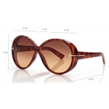 Tom Ford - Occhiali da Sole Edie - Occhiali da Sole Rotondi - Tartaruga - Occhiali da Sole - Tom Ford Eyewear