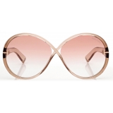 Tom Ford - Edie Sunglasses - Round Sunglasses - Shiny Light Brown Gradient Bordeaux