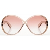 Tom Ford - Edie Sunglasses - Round Sunglasses - Shiny Light Brown Gradient Bordeaux