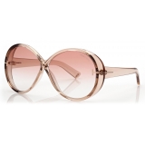 Tom Ford - Edie Sunglasses - Round Sunglasses - Shiny Light Brown Gradient Bordeaux