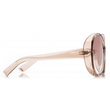 Tom Ford - Edie Sunglasses - Round Sunglasses - Shiny Light Brown Gradient Bordeaux