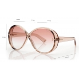 Tom Ford - Edie Sunglasses - Round Sunglasses - Shiny Light Brown Gradient Bordeaux