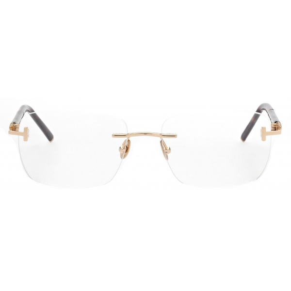 Tom Ford - Occhiali da Vista Rettangolari in Corno e Titanio - Oro - Occhiali da Vista - Tom Ford Eyewear