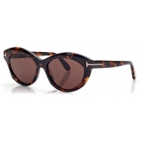 Tom Ford - Occhiali da Sole Toni - Occhiali da Sole Ovali - Havana Scuro - Occhiali da Sole - Tom Ford Eyewear